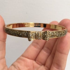 Kate Spade Gold Glitter Bow Bangle